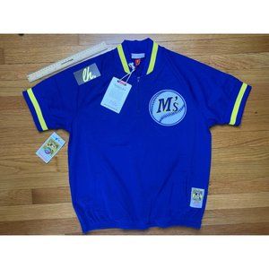 Men’s Small Mitchell & Ness Ken Griffey Jr Seattle Mariners Pullover Warm Up Jer